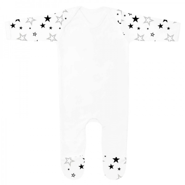 Baby Rompersuit in Black Star Print